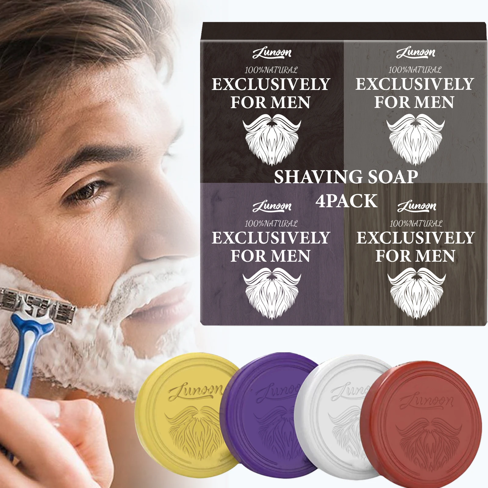 4/1pcs Mens Beard Shaving Soap - đánh giá và giá Men'S Beard Grooming